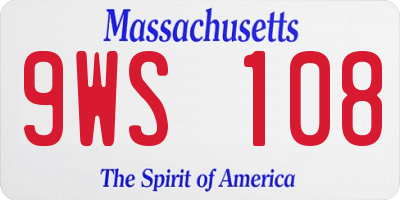 MA license plate 9WS108