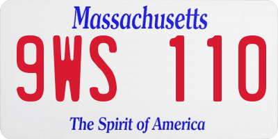 MA license plate 9WS110