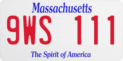 MA license plate 9WS111