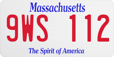MA license plate 9WS112