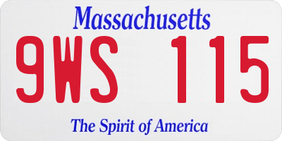 MA license plate 9WS115