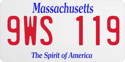 MA license plate 9WS119