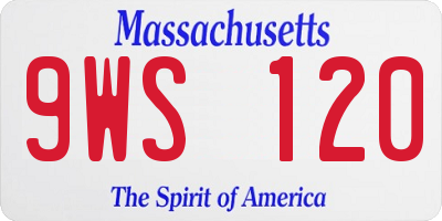 MA license plate 9WS120