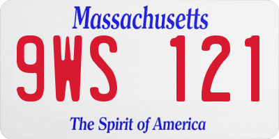 MA license plate 9WS121