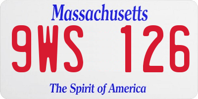 MA license plate 9WS126