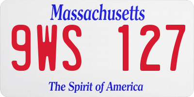 MA license plate 9WS127