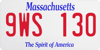 MA license plate 9WS130