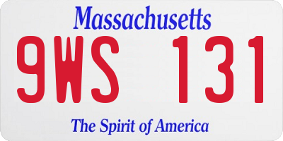 MA license plate 9WS131