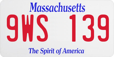 MA license plate 9WS139