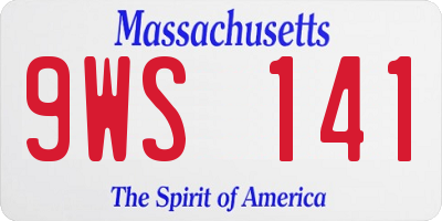 MA license plate 9WS141