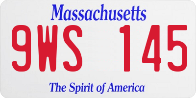 MA license plate 9WS145