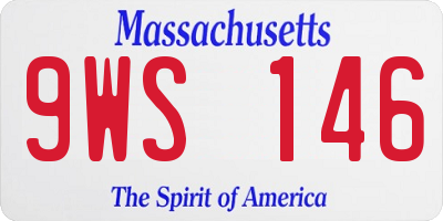 MA license plate 9WS146