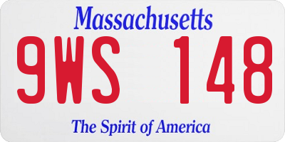 MA license plate 9WS148