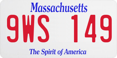 MA license plate 9WS149