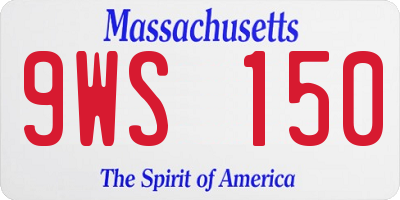 MA license plate 9WS150