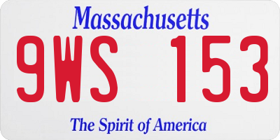 MA license plate 9WS153