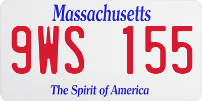 MA license plate 9WS155