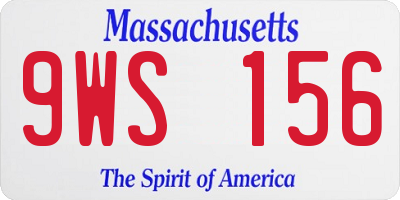 MA license plate 9WS156