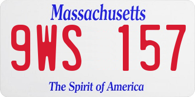 MA license plate 9WS157
