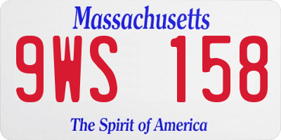 MA license plate 9WS158
