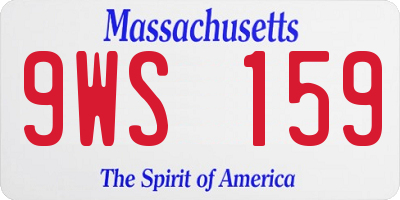 MA license plate 9WS159