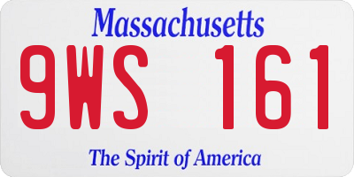 MA license plate 9WS161