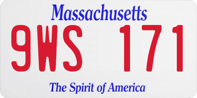 MA license plate 9WS171