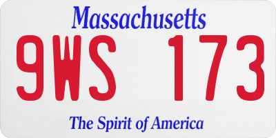 MA license plate 9WS173
