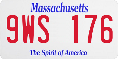 MA license plate 9WS176