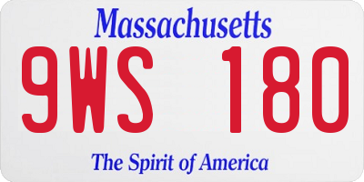 MA license plate 9WS180