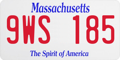 MA license plate 9WS185
