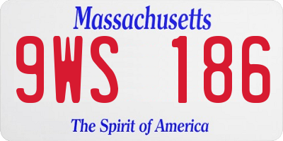 MA license plate 9WS186