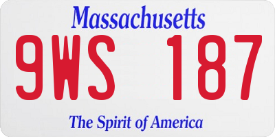 MA license plate 9WS187