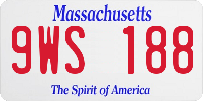 MA license plate 9WS188