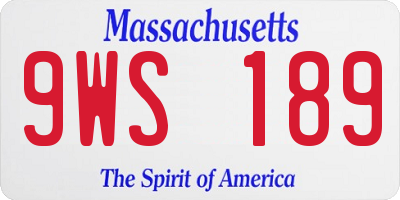 MA license plate 9WS189