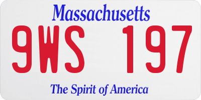 MA license plate 9WS197