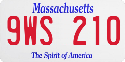 MA license plate 9WS210