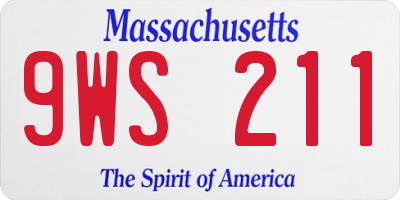 MA license plate 9WS211