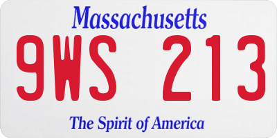 MA license plate 9WS213