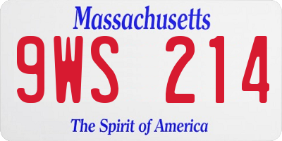 MA license plate 9WS214