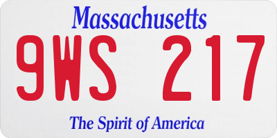 MA license plate 9WS217