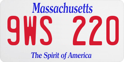 MA license plate 9WS220