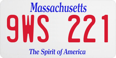MA license plate 9WS221