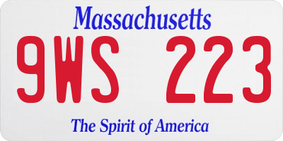 MA license plate 9WS223