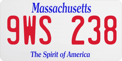 MA license plate 9WS238