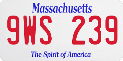 MA license plate 9WS239