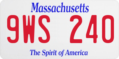 MA license plate 9WS240