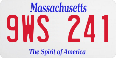 MA license plate 9WS241