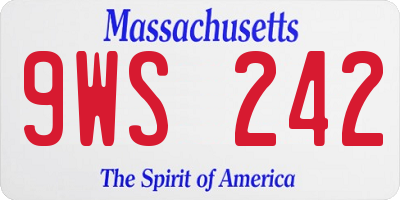 MA license plate 9WS242