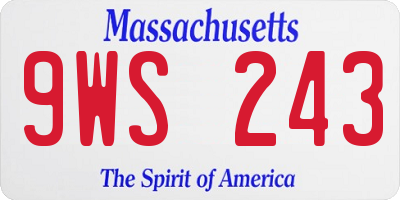 MA license plate 9WS243